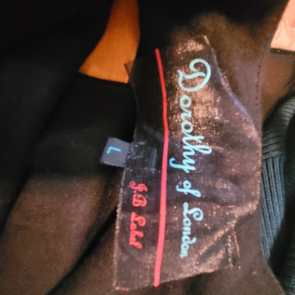 Dorothy of London mid length dress size L Black top with patterned bottom - Picture 10 of 11